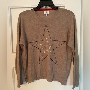 Sundry Merino Wool Cashmere Star Sweater Oatmeal Color